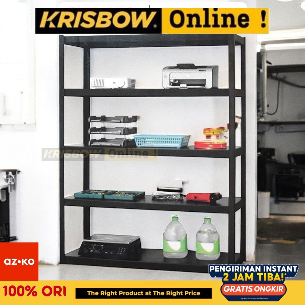 AZKO Krisbow 120X45X180 cm Rak Sepatu Sandal Office Kantor Besi 5 Tingkat Storage Rack Tempat Penyim