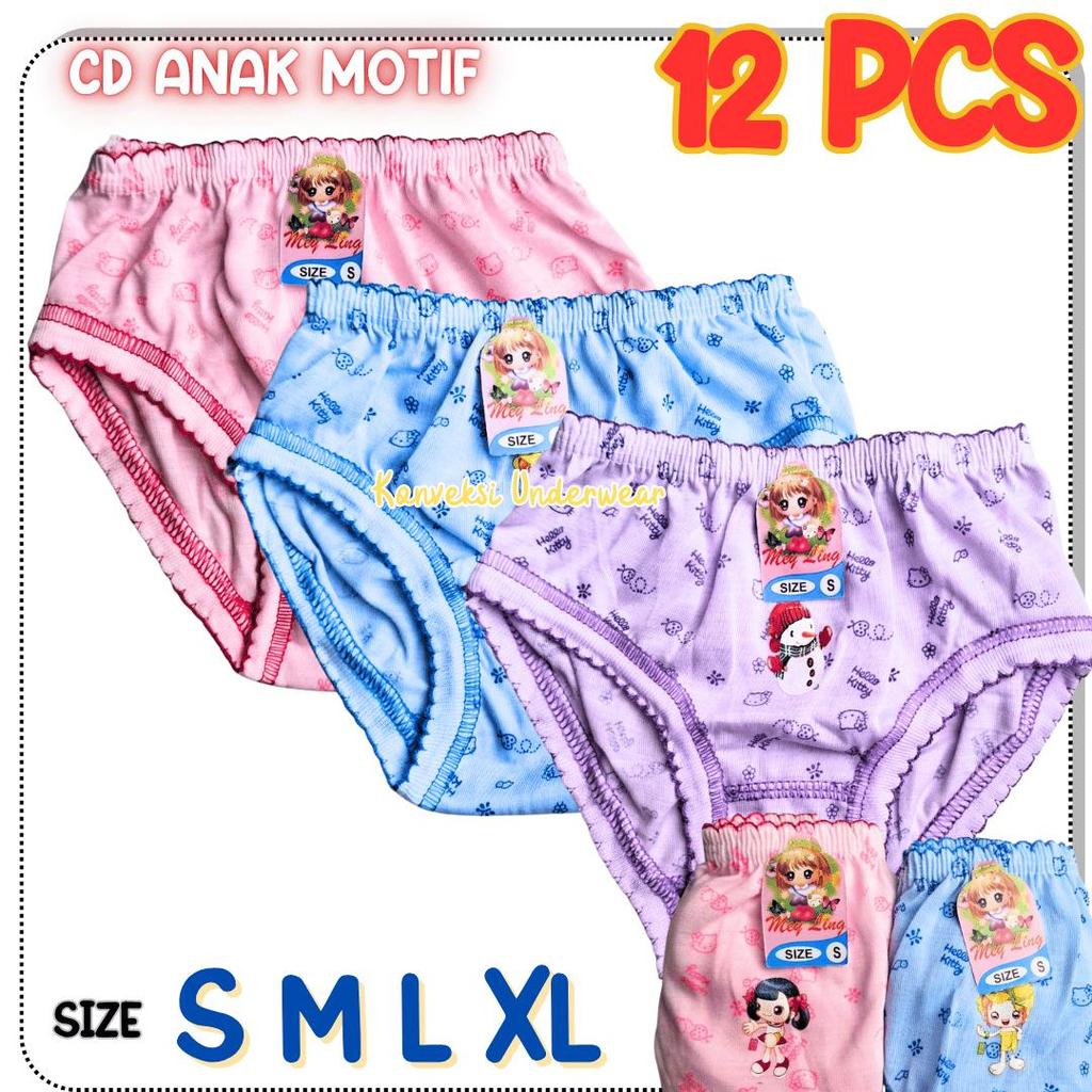 GROSIR 6 12 PCS CD ANAK CEWEK MOTIF DOT UMUR 1-10 TAHUN MODEL TERBARU