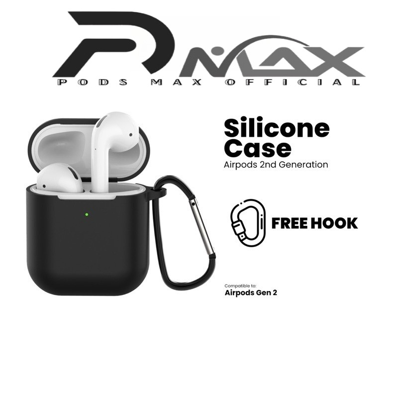 Silikon Case Airpods Gen 2 / 3 / 4 ( Silicone Softcase + Free Hook ) by Skypods Indonesia
