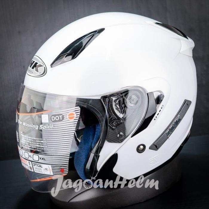 HELM INK METRO 2 SOLID | METRO2 HALF FACE HELMET SNI | DOUBLE VISOR - WHITE, XL