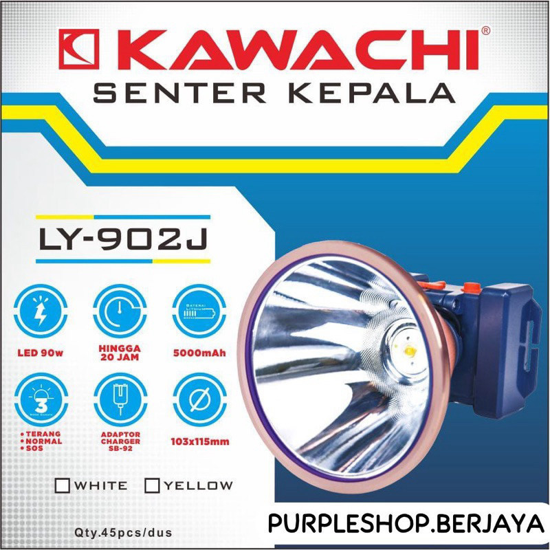 TERBARU Kawachi Senter Kepala 90Watt 90W dengan Reflektor Besar