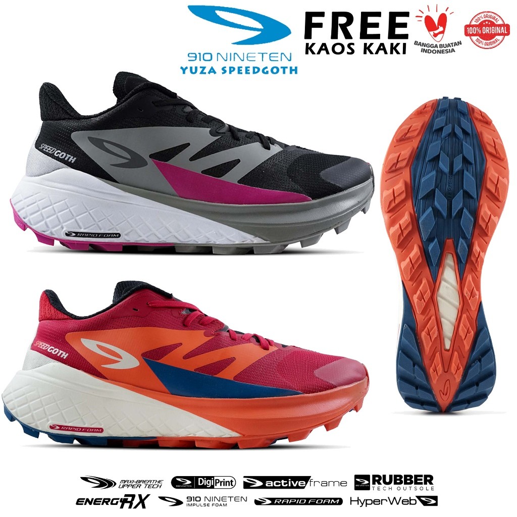 Sepatu Running Trail 910 Nineten Yuza Speedgoth Sepatu Trail Running 910 Nineten Yuza Spidgot Baru