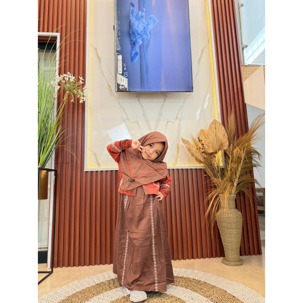 Gamis Amanda Sahila Kids Rayon Twill Premium Mix Katun Twill Premium