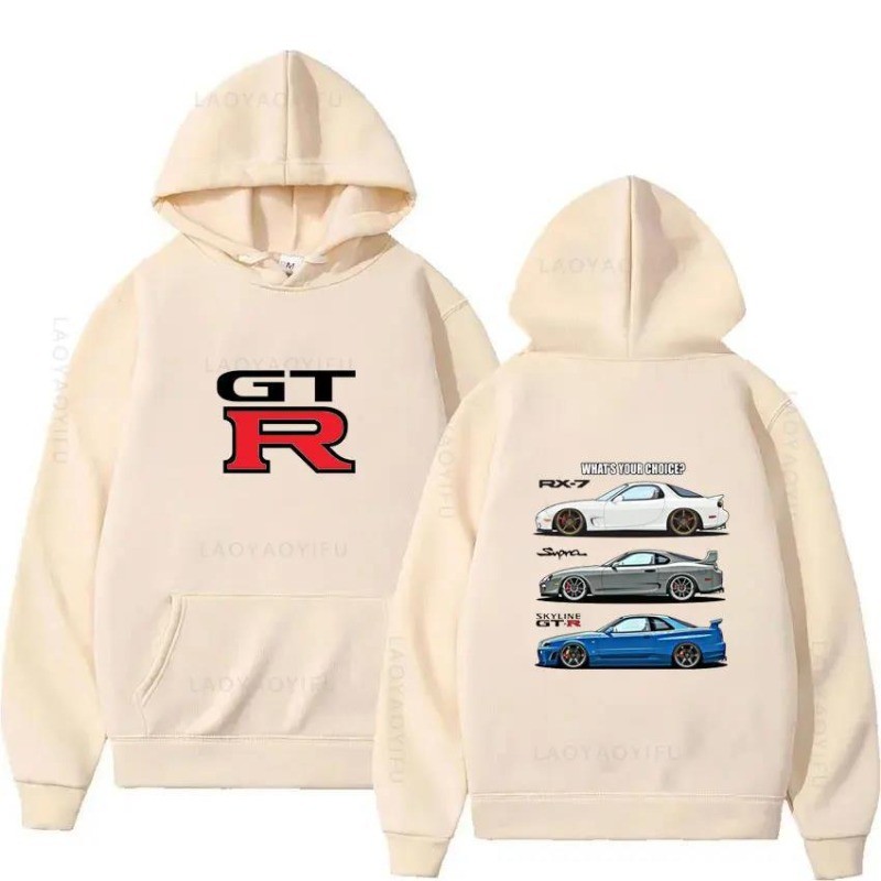 Jaket Initial D GTR Skyline R34 - Pullover Hoodie and Sweatshirt Fabric Street Fashion