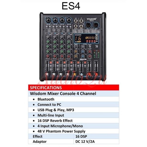 MIXER AUDIO WISDOM ES4 WISDOM ES 4 ORIGINAL 4 CHANNEL