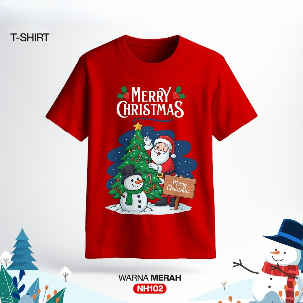 COD Misteri Kaos Atasan Edisi Merry Christmas Santa Claus & Pohon Natal