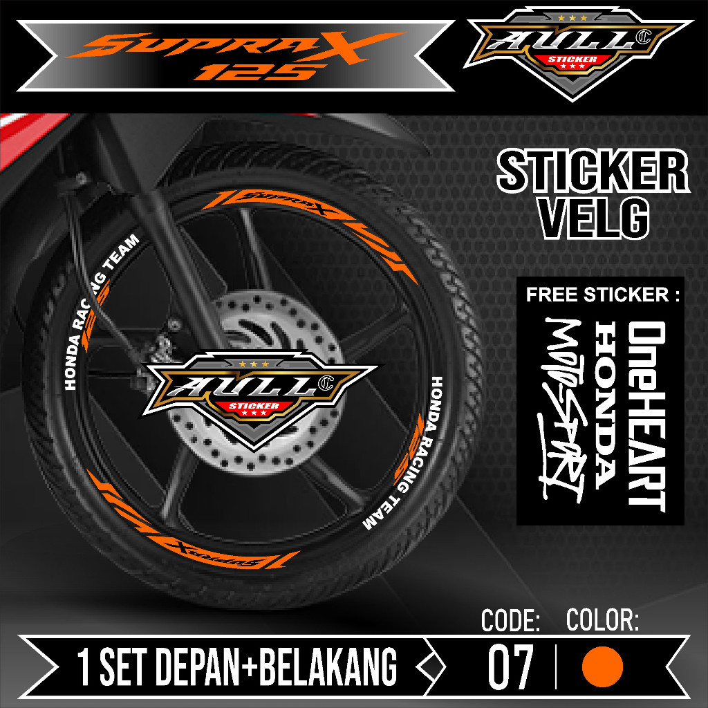 Stiker Cutting Velg Supra X 125 - Aksesoris Stiker Cutting Sticker List Velg Motor Honda Supra X 125