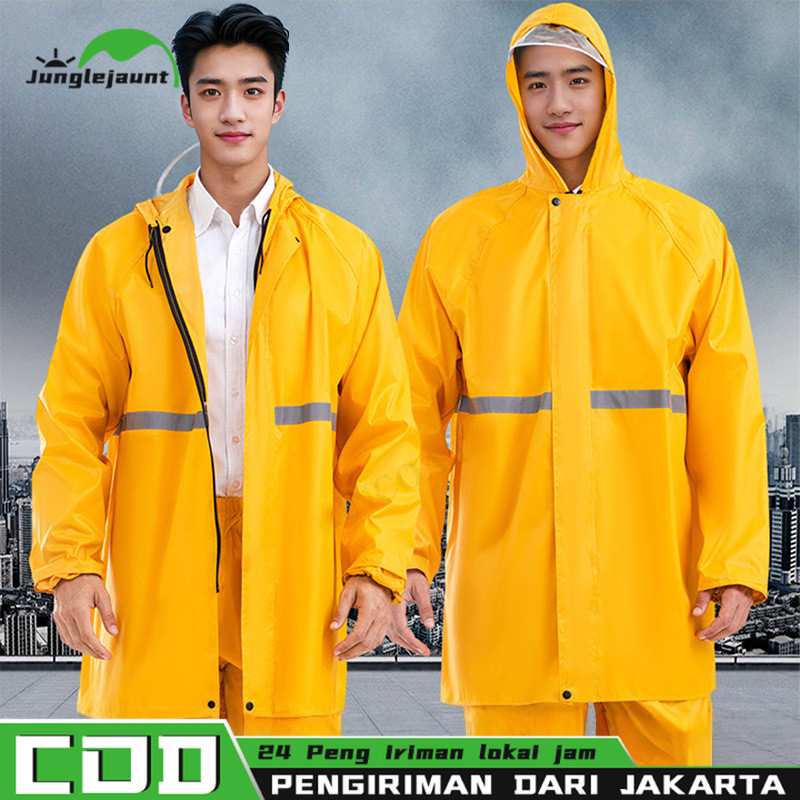 Jas Hujan Berkualitas Warna Kuning Bahan Tebal