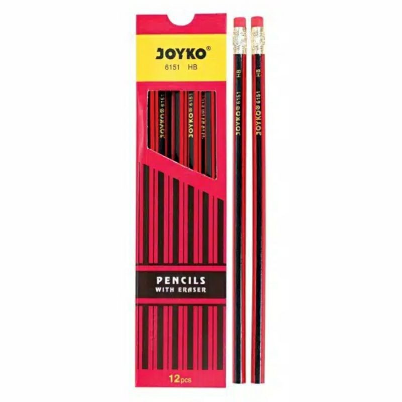 JOYKO 6151 HB pensil pensil dengan penghapus 1 PACK / 12 Pcs