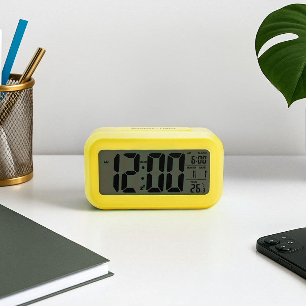 Informa Jam Weker Digital 1301 - Kuning Alarm Clock Waker Clock Jam Alarm Dekorasi Kamar Tidur