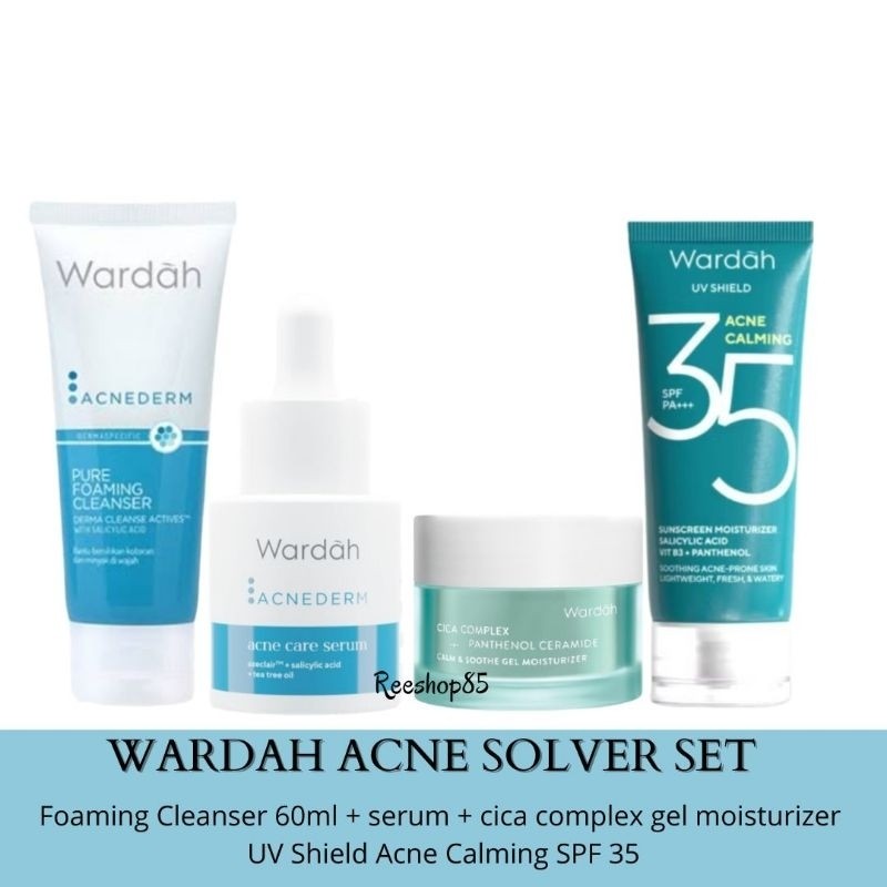 Wardah Acnederm Paket Acne Solver Set | Skincare Wardah Paket Jerawat