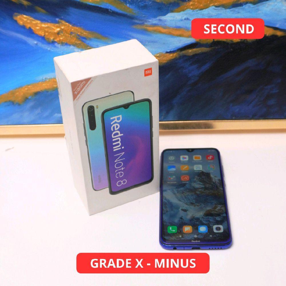 XIAOMI REDMI NOTE 8 4/64 GB GRADE X - MINUS  HP SECOND ORIGINAL SINAR MUTIARA CELL (26700)