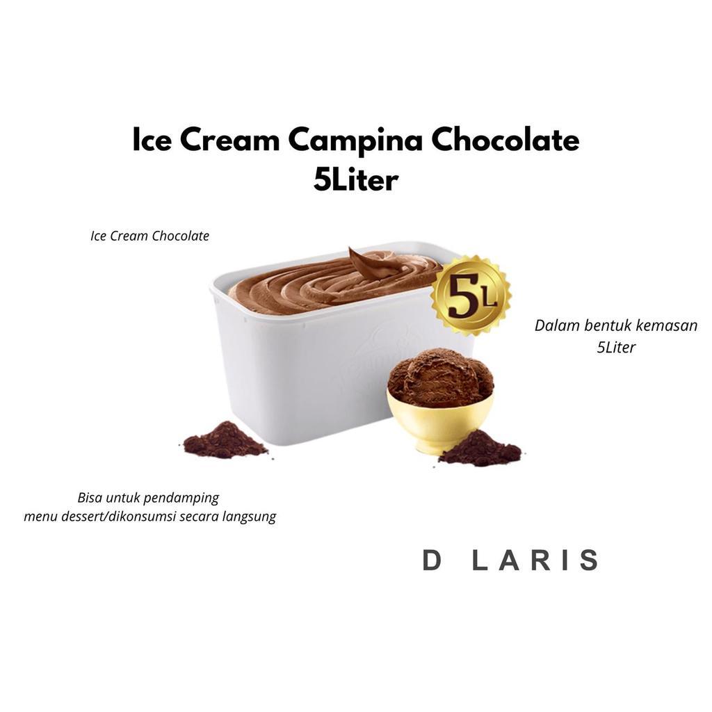 Ice Cream Campina Chocolate 5 liter Es Krim Cokelat Box Besar Ceamy Lembut Enak
