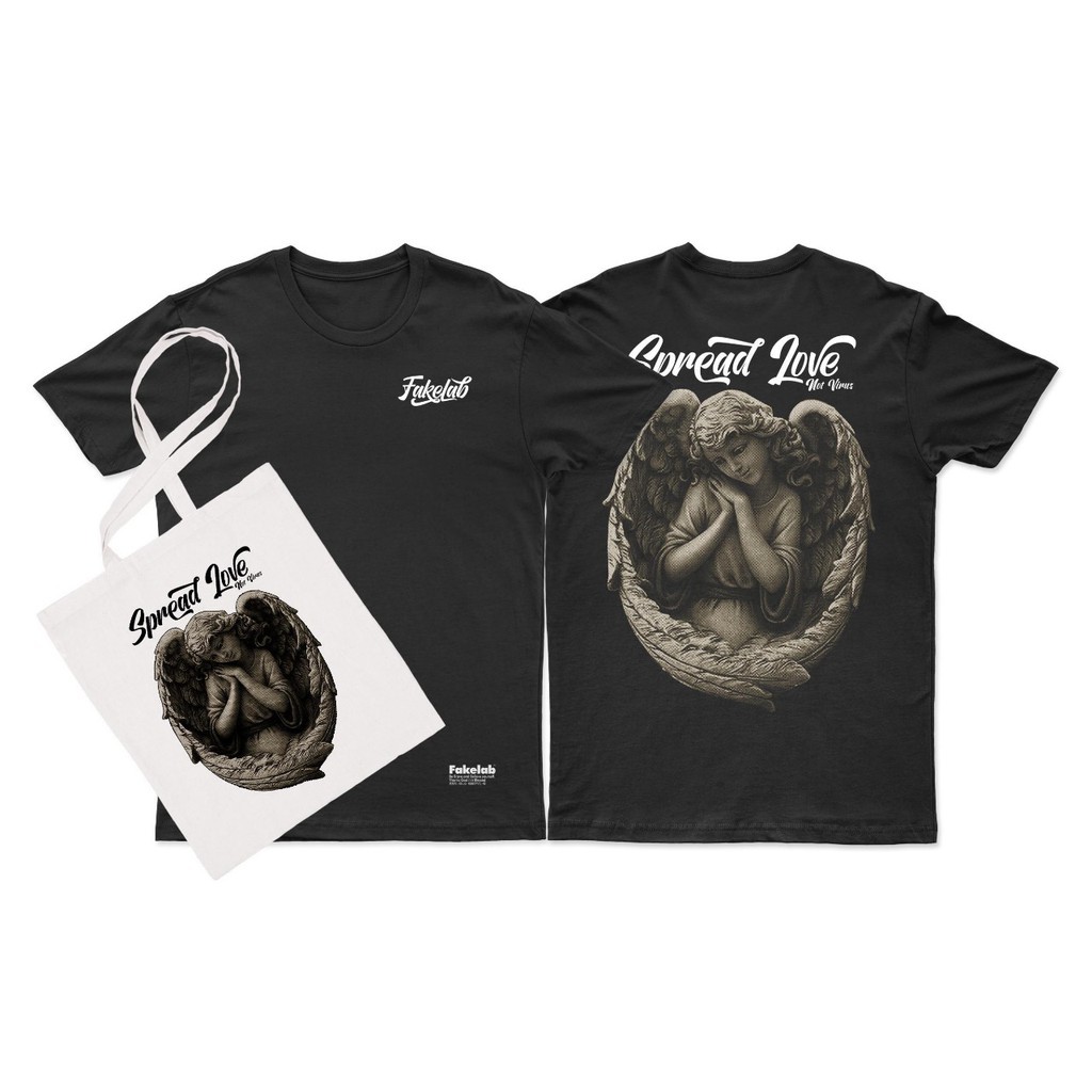 Fakelab Ts Spread Love Free Totebag Fakelab / Kaos / Tshirt / Tas / Tote