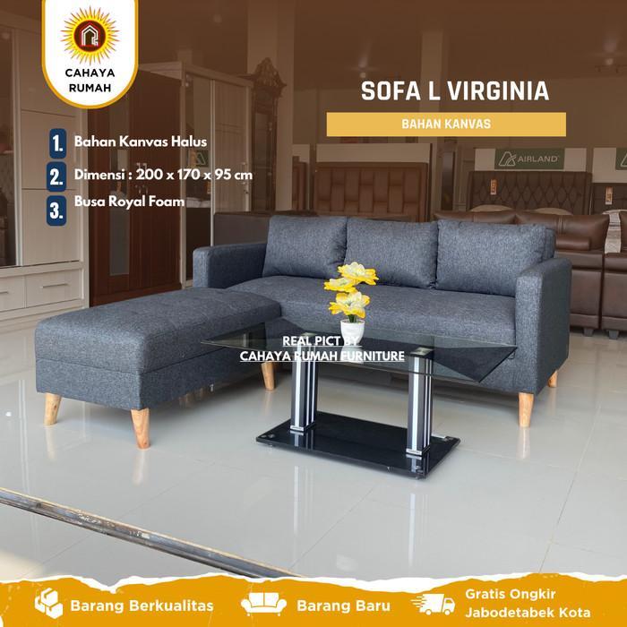 Cahaya Rumah - Sofa L Virginia - Sofa Ruang Tamu - Minimalis Sofa - Sofa Formasi - Custom