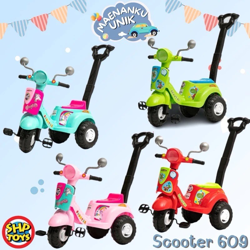 Mainan Sepeda Anak Roda Tiga SHP Toys 609 || Ride On Scooter SHP 609