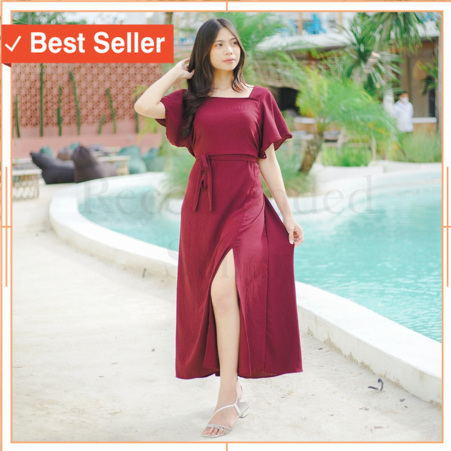 DB - Long Dress Kayara LD 120 Dress Kondangan dan ke Pantai Baju Dress Panjang Belahan Paha / Termur