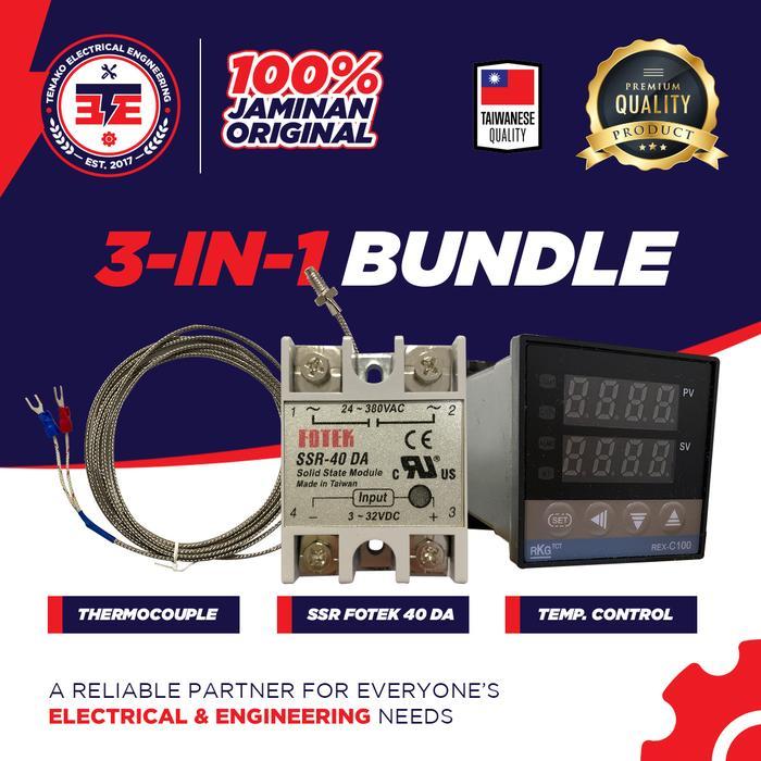 JayaLash PID REX-C100 Temperature Controller Output SSR - REX100+TC+SSR