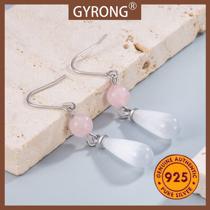 GYRONG Anting Gantung Mata Kucing Tetes Air Gaya Vintage Serbaguna