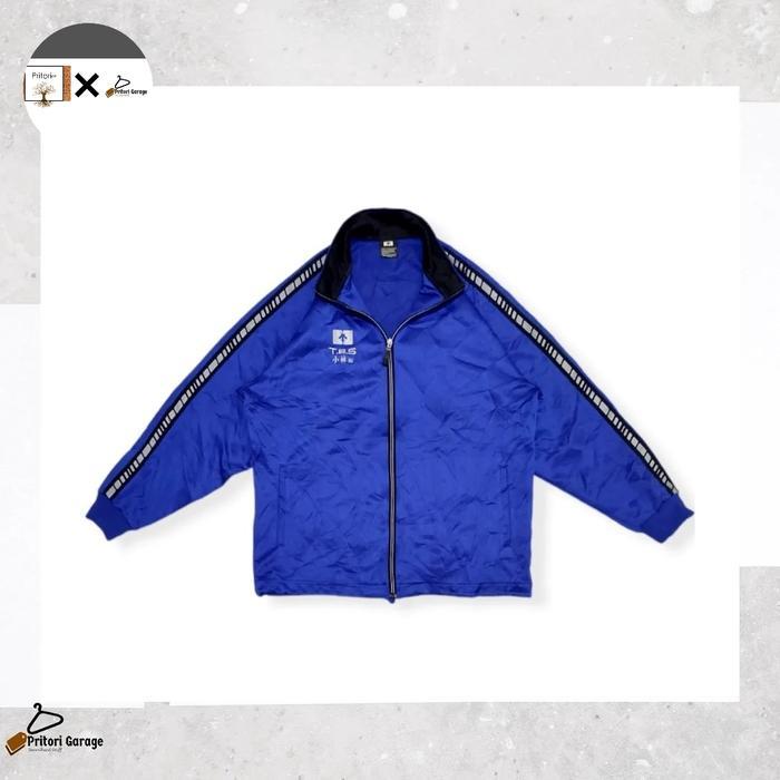 Windbreaker Running Track Jacket Descente Tapped Reflective Blue Color
