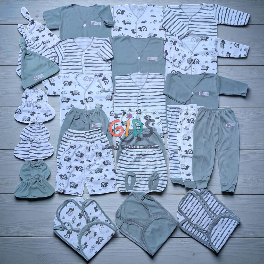 Gulden Kids 39 Pcs Paket Lahiran Baju Bayi Newborn 0-3 Bulan Laki laki Baju Celana Popok Topi