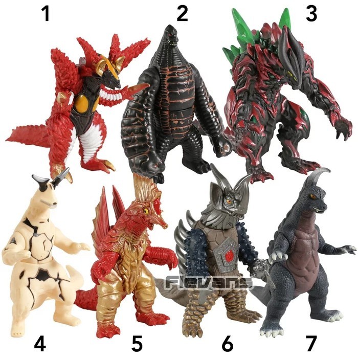Mainan Monster Kaiju Ultraman Action Figure Red King Eleking Zeppandon