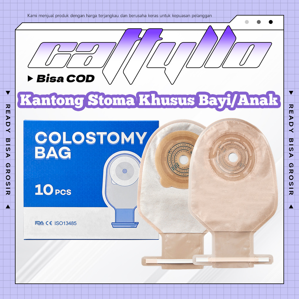 10pcs Colostomy Bag Bayi/Anak 20-50mm Kantong Kolostomi Kantong Stoma Tutup Terlipat
