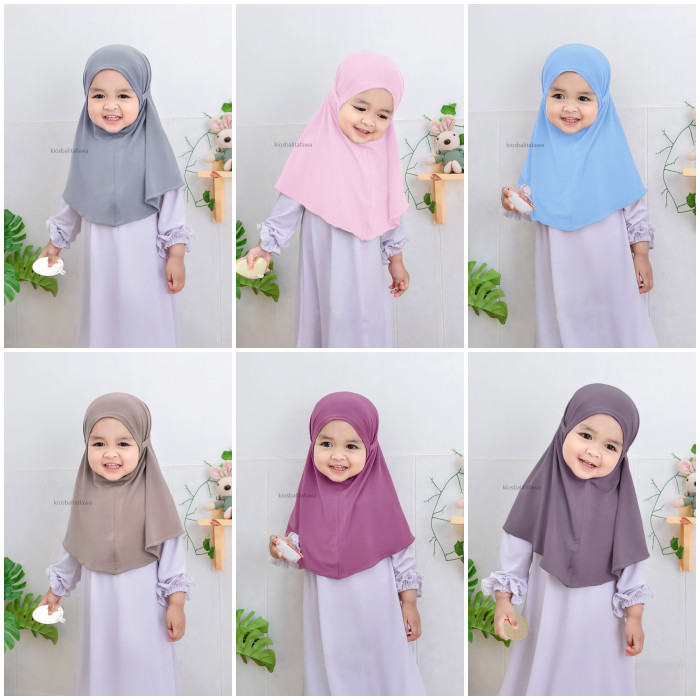 Jilbab Aisha uk 0-5 tahun / Bergo Hijab Anak Perempuan Jersey Polos Premium Kerudung Lebaran Baby Ba
