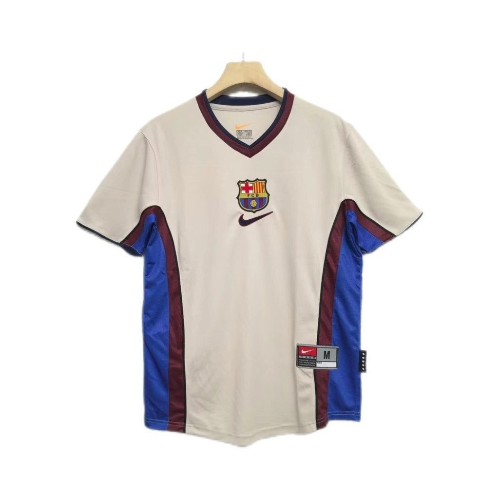 Jersey Khusus Olahraga Barcelona Kaus Seragam Sepak Bola Peringatan Klasik Retro 98/99