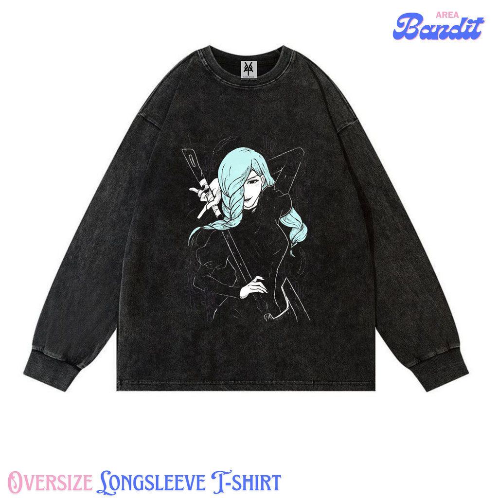 Bandit Area "anime Jujutsu kaisen mei mei" Oversize Longsleeve T-shirt Vintage tee