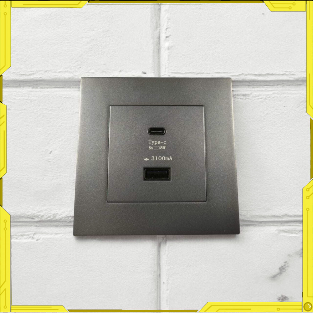 Stop Kontak Dinding USB Type C Multi Port Wall Socket 5V/3.1A - E86