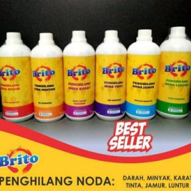 PENGHILANG NODA PAKAIAN BRITO 1 LITER. ( Karat, Luntur, Tinta, Darah, - Noda karat