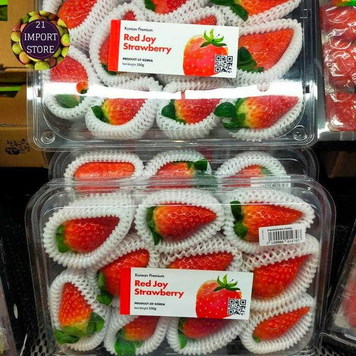 Strawberry Korea Premium Jumbo  | Buah Strawberry Red Joy Korea 330g | Pack