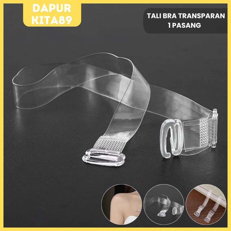 INSTANT COD MEDAN TERMURAH Tali Bra Transparan 1 Pasang Tali Bra Bening Set / Tali BH Transparan Ben