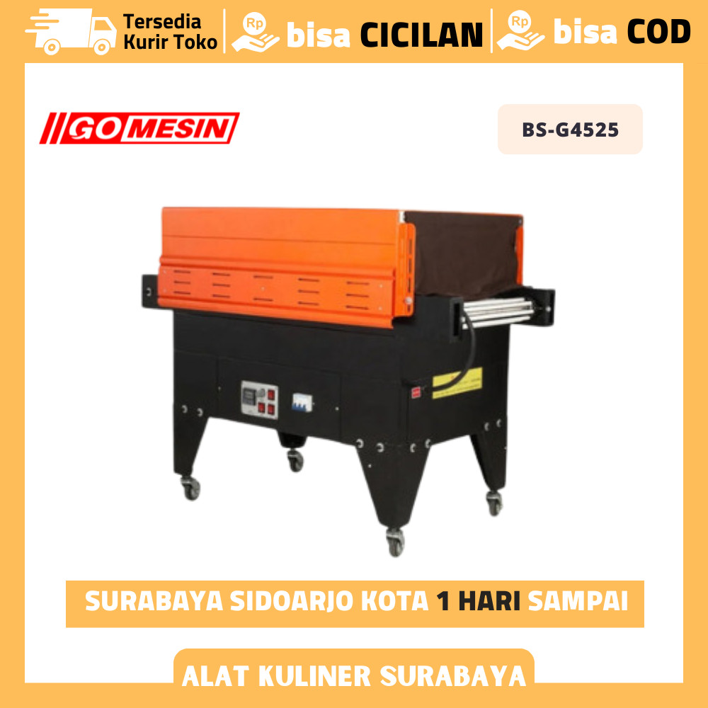Mesin Shrink Tunnel Gomesin BS-G4525 Mesin Penyusut Plastik Wrap BS G4525 Garansi Resmi