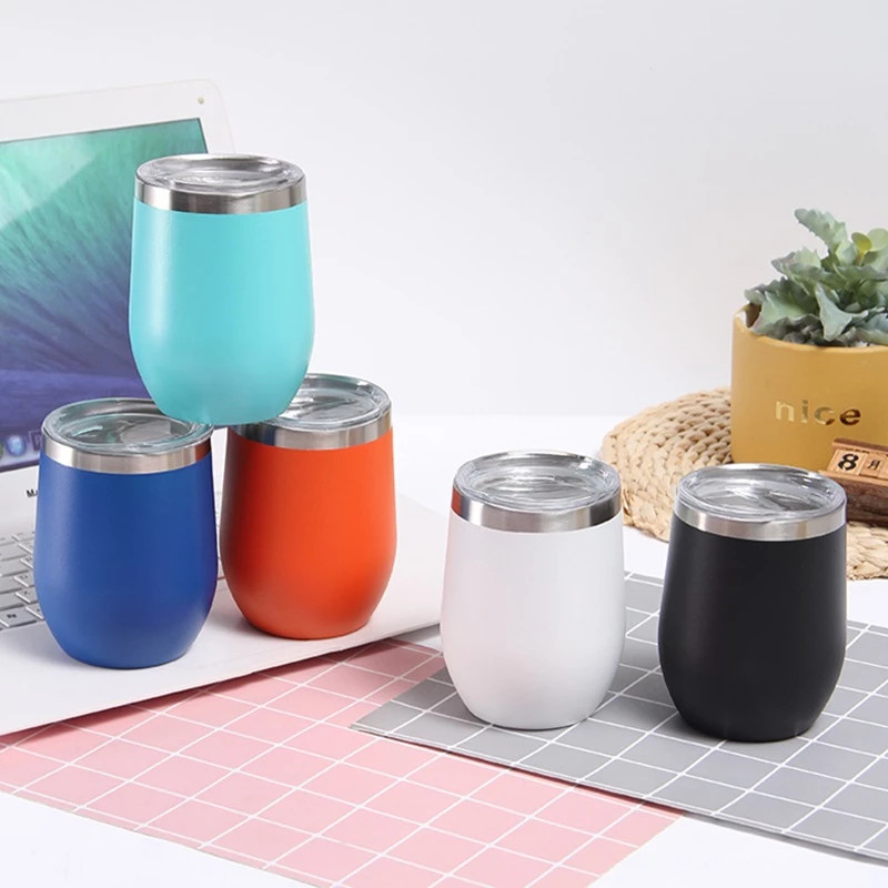 CP Tumbler Cangkir Telur Coffee Mug Egg Stainless Steel Termos Mini Kopi Teh 380 ML Tahan Air Hangan