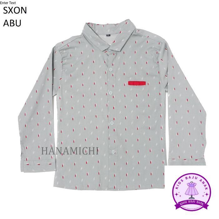 Kiminori SXON Kemeja Anak Lengan Panjang - ABU, S