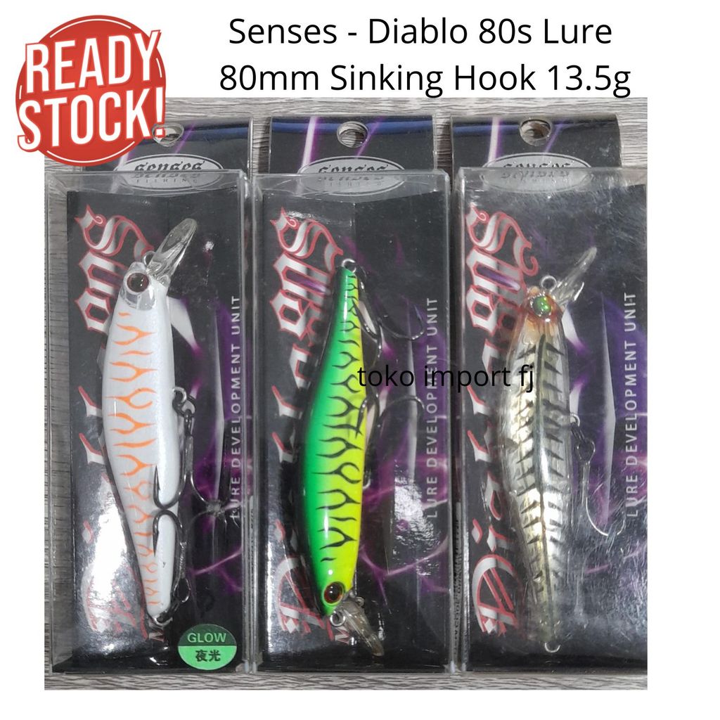 Senses - Diablo 80s Lure 80mm Sinking Hook 13.5g  #4 - Sense Lure Casting Fishing - Umpan Minnow Sen
