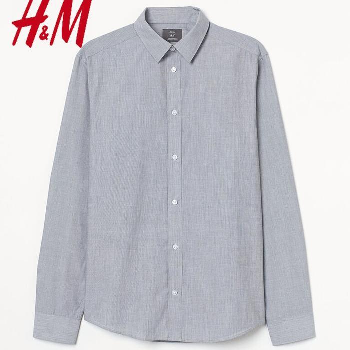 SALE - H&M EASY IRON FORMAL / kemeja formal h&m - maroon, XS