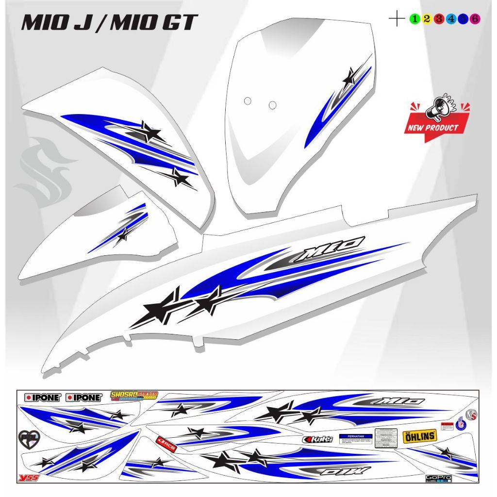 VARIASI MOTIF STIKER MIO GT STRIPING MIO J STIKER TERLARIS MOTIF