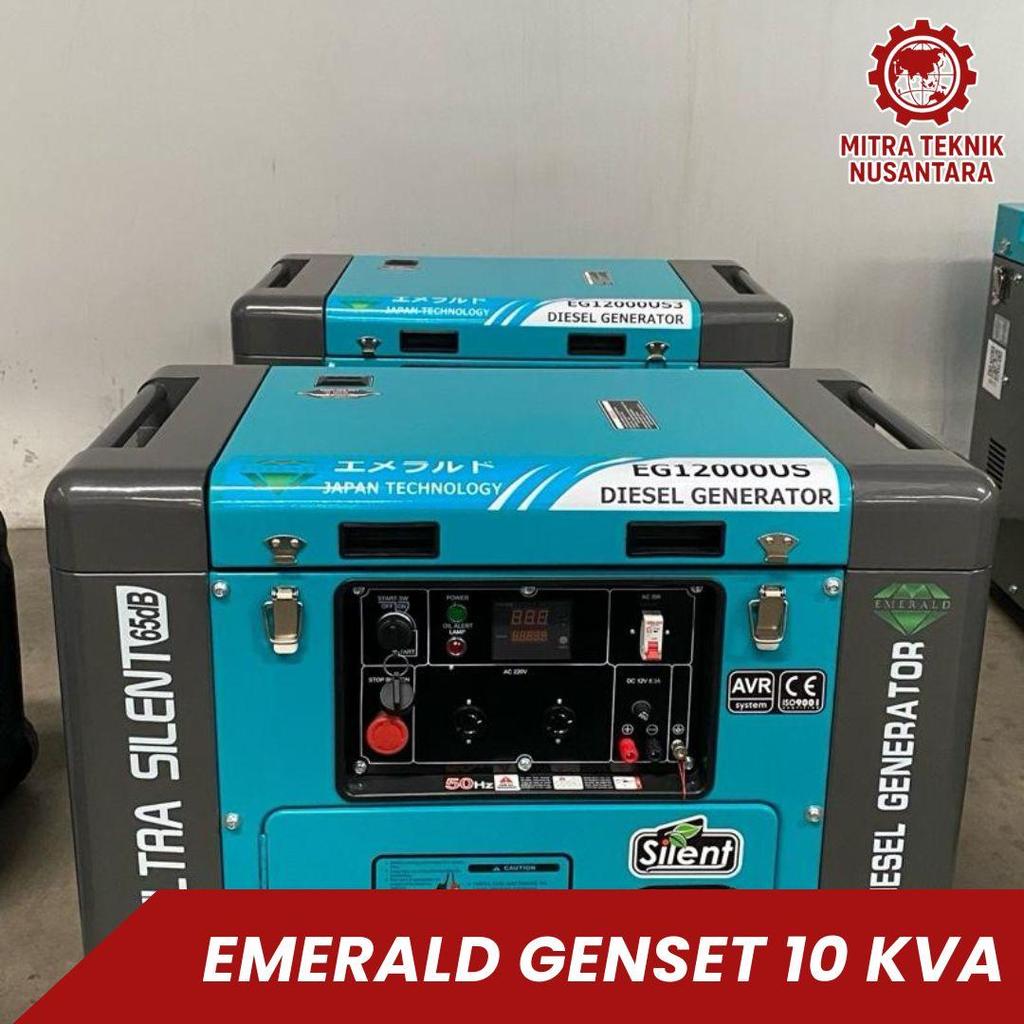 Emerald Genset 10 KVA Solar EG12000US 10000 Watt Silent Diesel 1 Phase Ultra Silent 220V 50Hz 165KG 