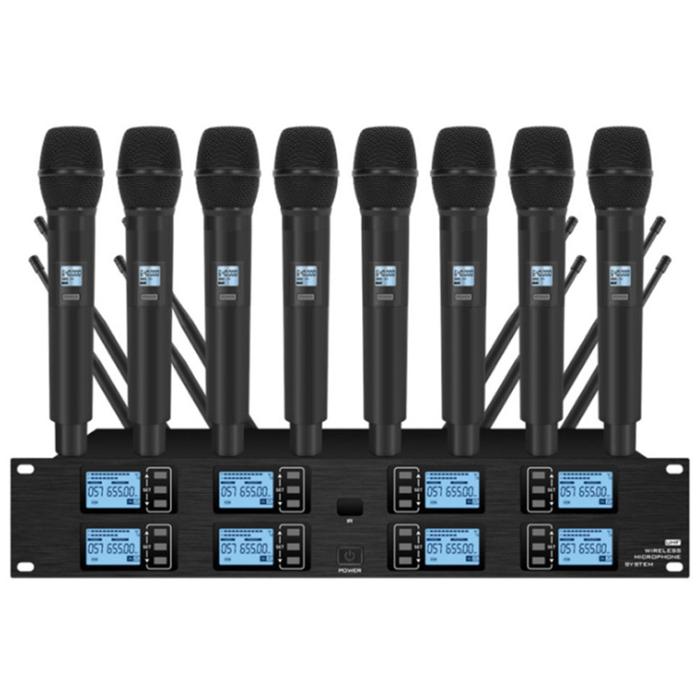 Professional UHF wireless microphone 8 channel handheld microphone lavalier microphone stage perform