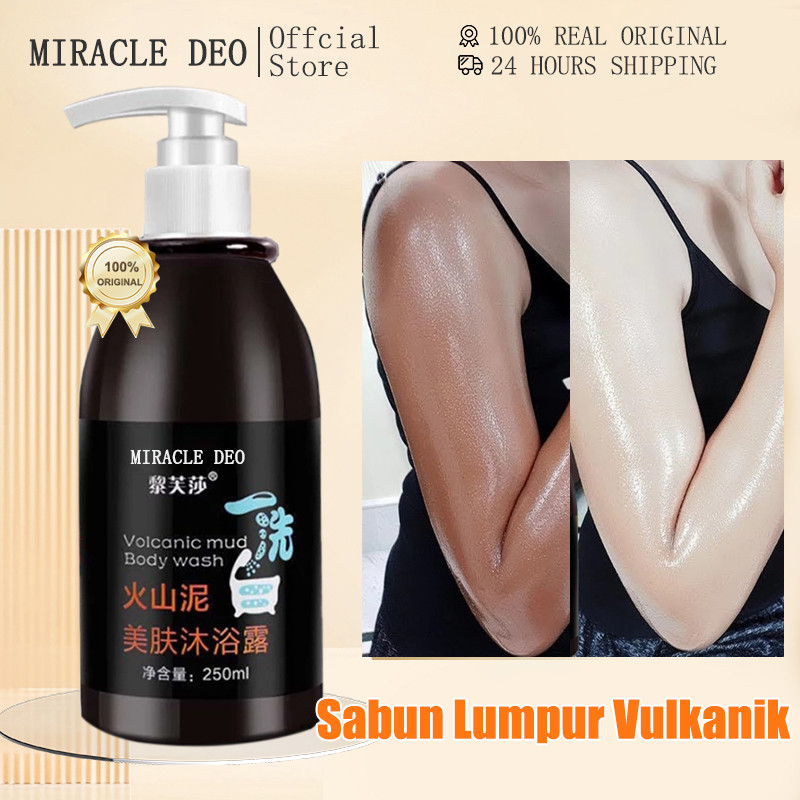 MIRACLE DEO Sabun lumpur vulkanik Sabun Pemutih Badan Sabun Cair Pemutih Badan Sabun Mandi Lumpur Vu
