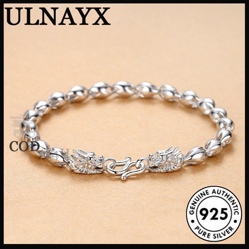 Gelang Pria Berlapis Platinum Baja Titanium Dengan Keran Ganda