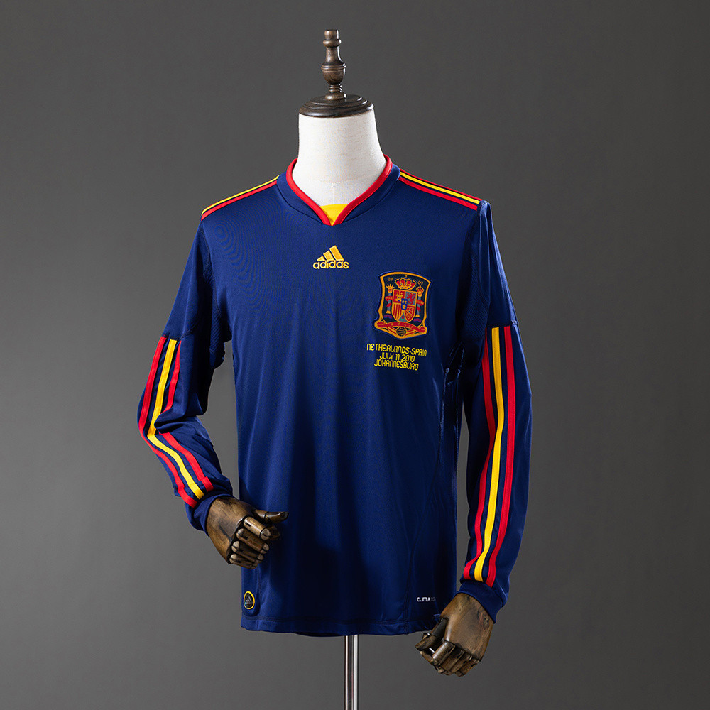 Jersey Retro long sleeve Spain 2010 away T shirt pria
