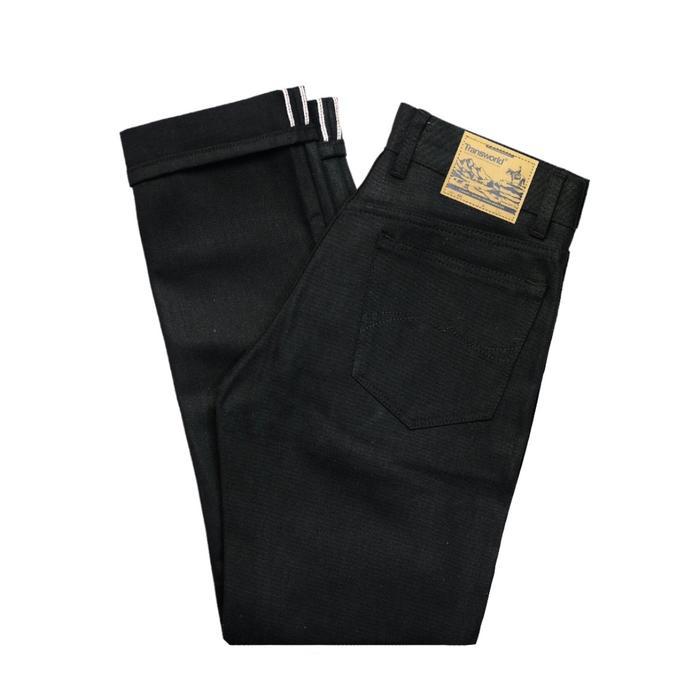 Transworld Celana Denim Selvedge 14 Oz Accent Soot Black X Black - Denim Soot, 27