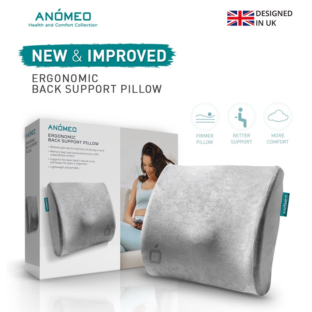 Anomeo Bantal Punggung Memory Foam Pereda Nyeri Punggung dan Pegal