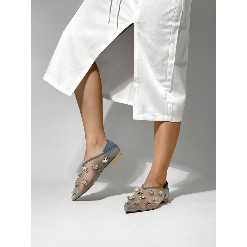 Nocturne - Ladies Slip Ons - Steel Blue (Koleksi WATT for Natalia Kiantoro JFW 2026)