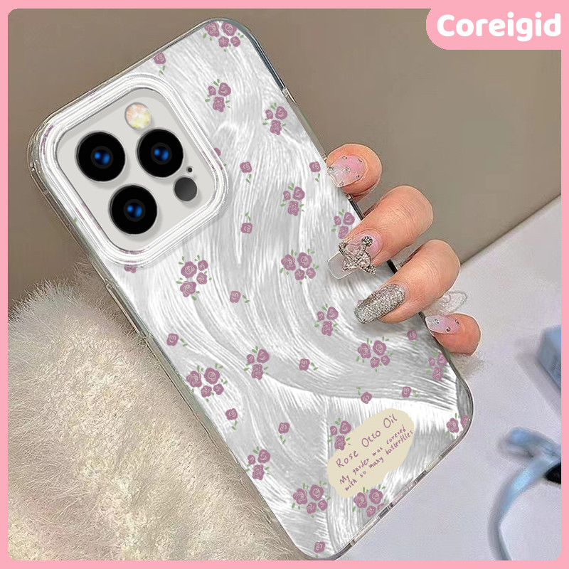 Case iphone 11 15 13 16 XR 12 Pro 14 pro max X 7 plus 8plus xs max 6 plus 11pro bunga inggris ungu a