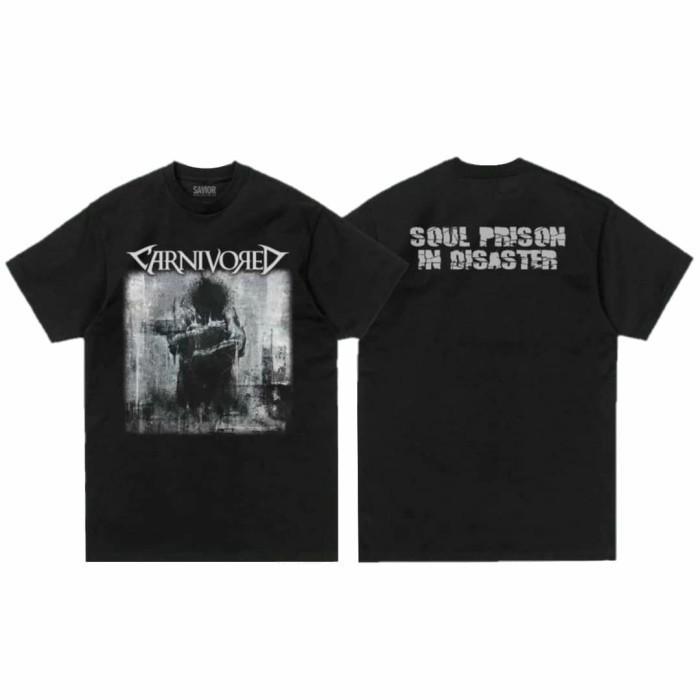 [Ready Stock/COD ] Tshirt CARNIVORED - SOUL PRISON - XL pria wanita Kaos/Shirt merchandise